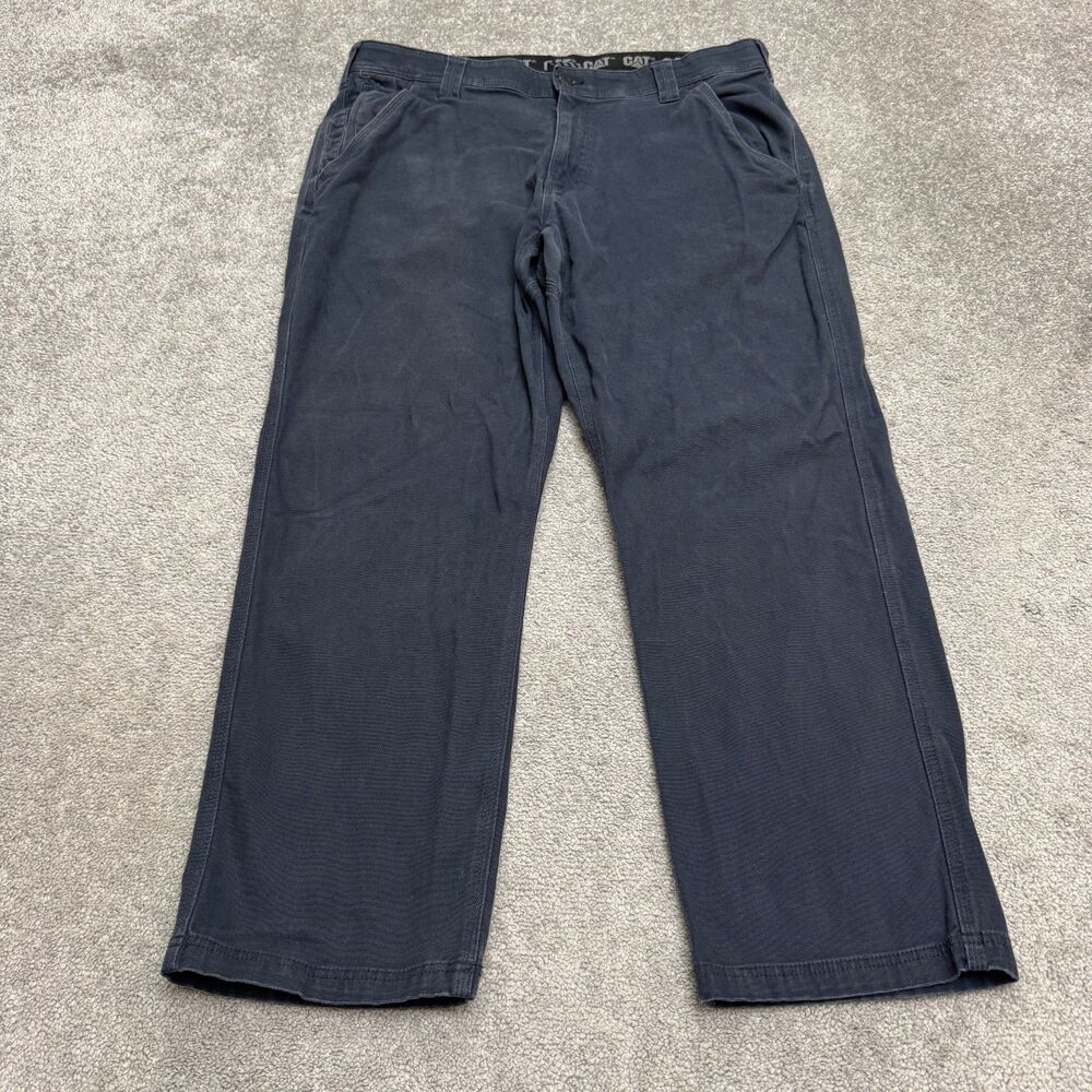 Cat Catterpillar Hardwear Canvas Straight Leg Work Pants Men 38 Navy Blue Cotton